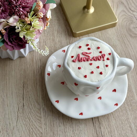 Бенто торт в чайной паре кружке люблю тебя, любимому, любимой 14 Февраля