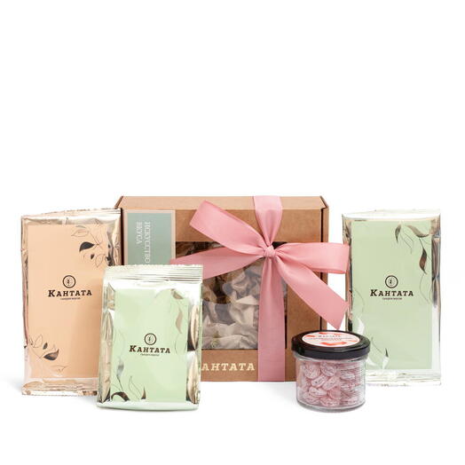 Подарочная коробка чай и десерт «Это момент радости», Кантата