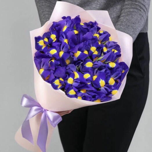 17 синих ирисов