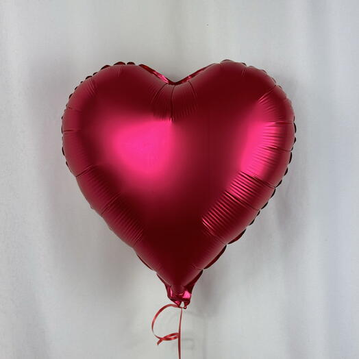 Воздушный шар сердце красное Сатин. Foil helium balloon red heart satin, silk