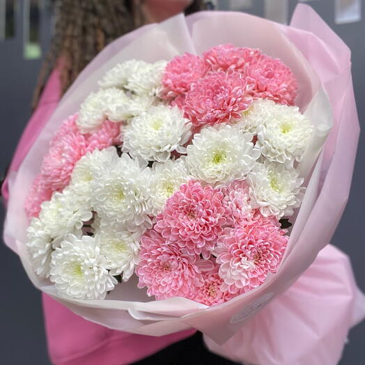Нежный микс из хризантем 🌸
