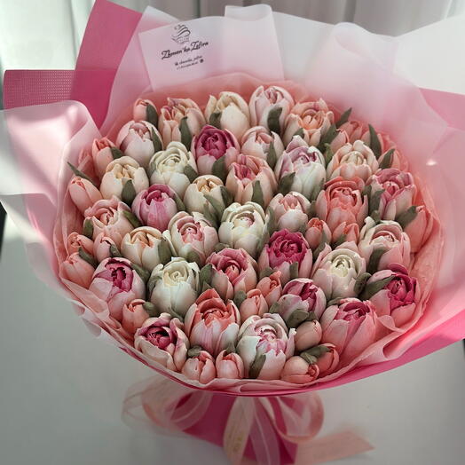 Букет тюльпанов из зефира XL в подарок любимой маме, жене, сестре