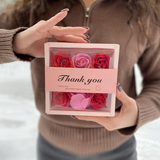 Подарочный набор мыльных роз «Thank you»