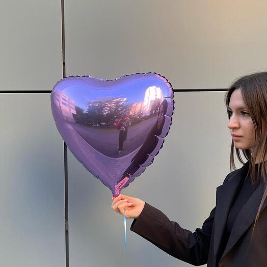 💜 Фальгированный Шар Фиолетовое Сердце