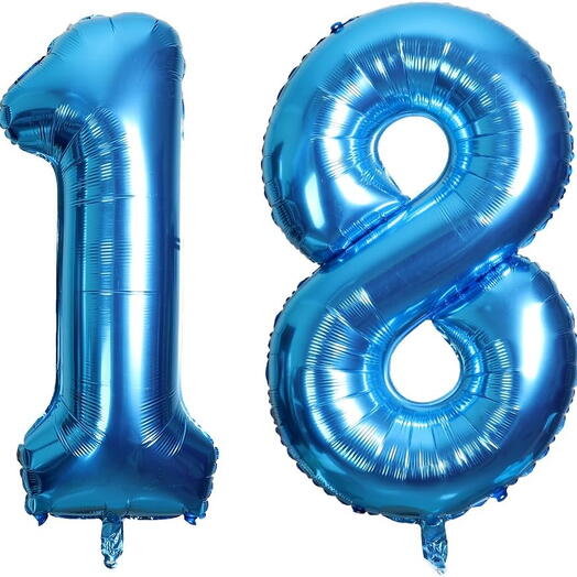 2 Любые фольгированные цифры цвета Синий (102 см)