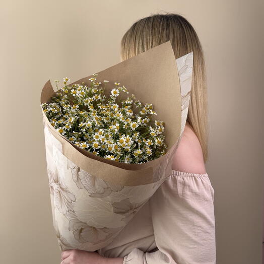 Кустовая ромашка в крафте (Матрикария /Танацетум)