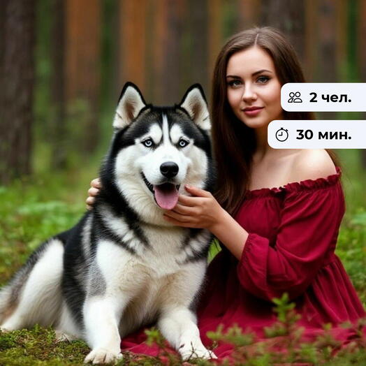 Под прицелом фотографа.  Фотосессия с Хаски на природе