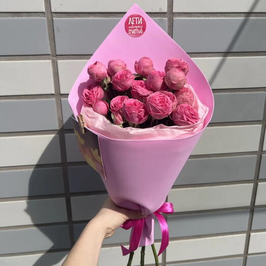 Кустовая роза 💜Букет с кустовой пионовидной розой