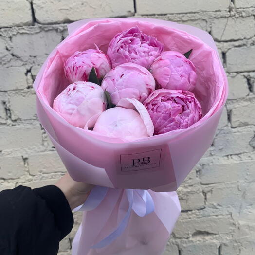 Пионы розовые 7 шт