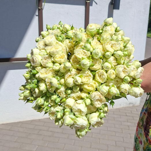 Пионовидные белые розы