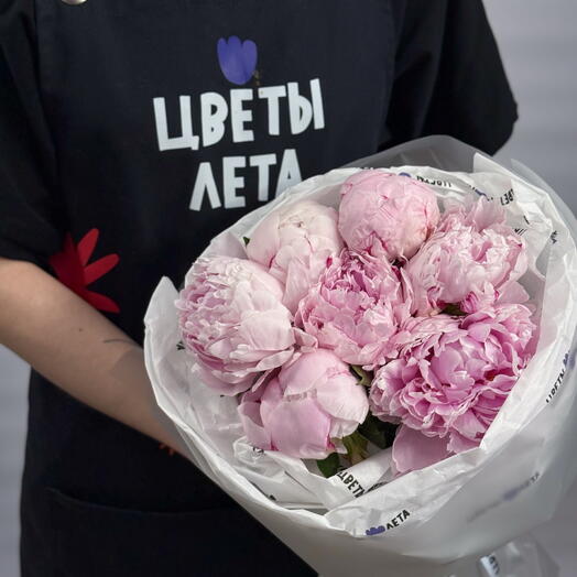 Букет пионов Сара Бернард 7шт