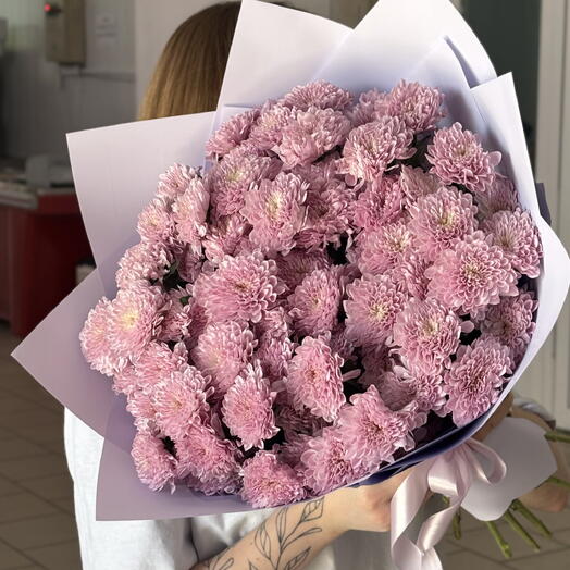 Моно букет с кустовой хризантемой Фабиен Свит🌸