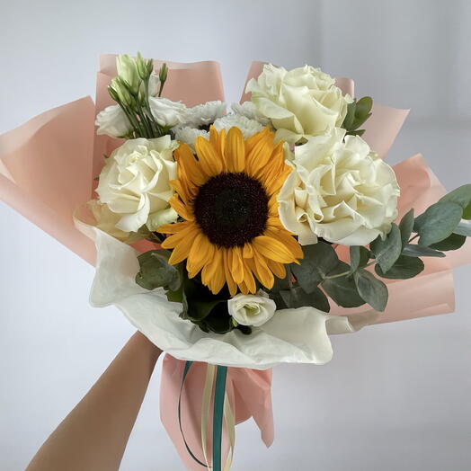 Солнечный букет с подсолнухом 🌻