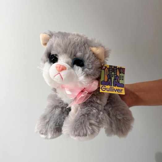 Мягкая игрушка котёнок серый