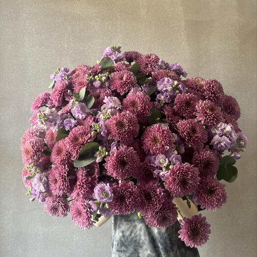Букет хризантема и маттиола 🌸