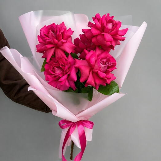 Букет 5 французских роз Pink
