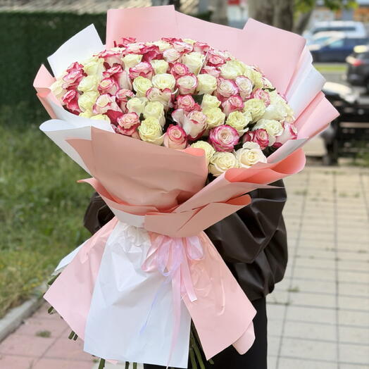 mix roses white and pink 101