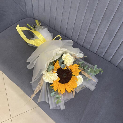 Букет комплимент с подсолнухом 🌻