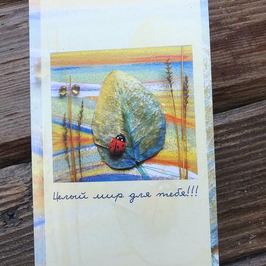 Tarjeta de felicitación hecha a mano "Todo un mundo para TI"