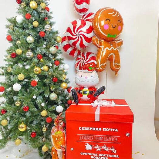 Новогодняя Коробка с шарами 7шт