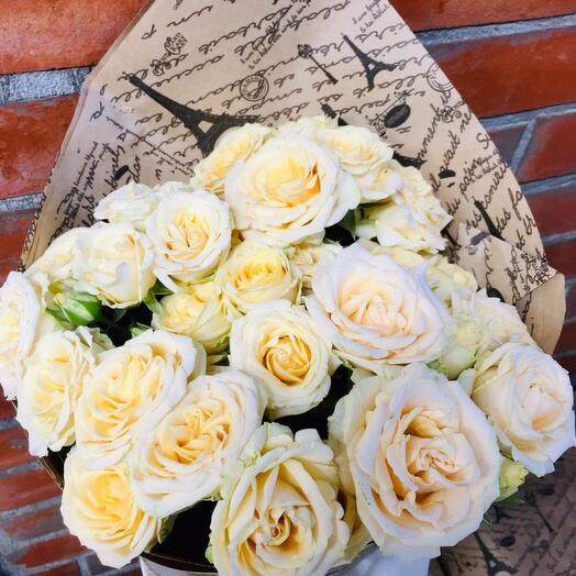 "CREAM" 5 кустовых роз
