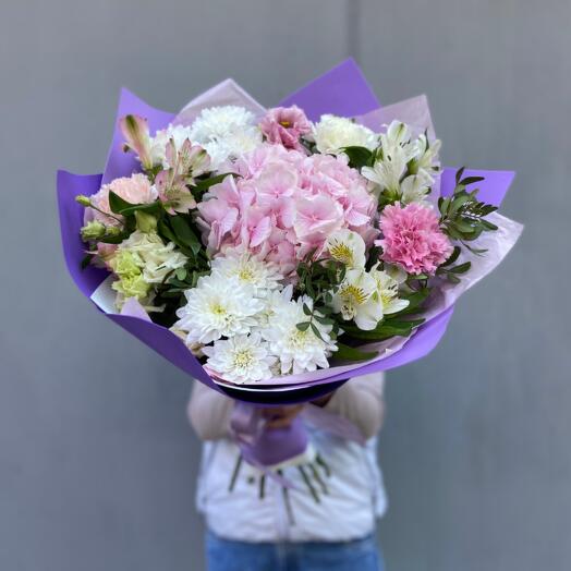 Bouquet of Dianthus, Chrysanthemums and Hydrangeas