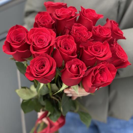 🌺Bouquet of 15 Dutch red roses 50 cm