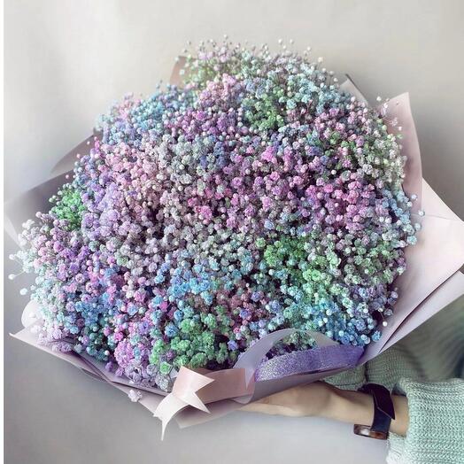 15 gypsophila iridiscente en un paquete de diseño