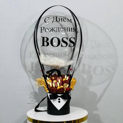 Мужской букет с шаром для босса boss