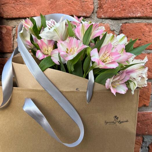 Alstroemeria in a craft package