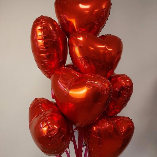 7 corazones de papel de aluminio