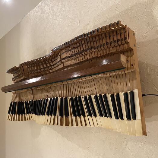 Ivory Piano Keys Wall Decor Musical Wave made from an antique 19th century piano