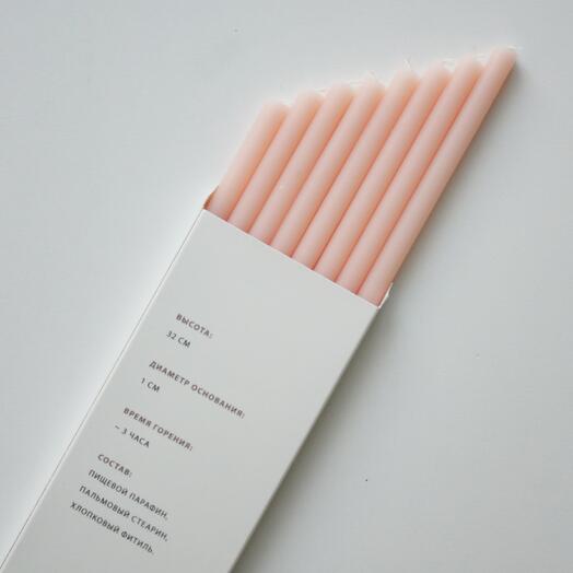 Delicate AROMATEPLO candles in a set of 8 pieces in the color blush