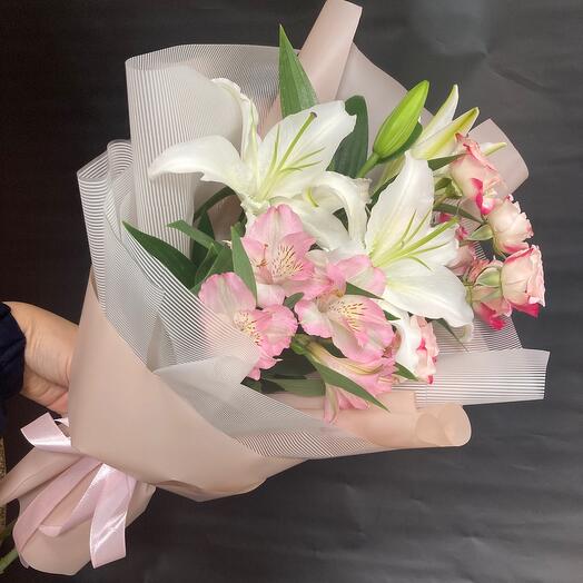 🌸Нежность моя . Букет с лилией