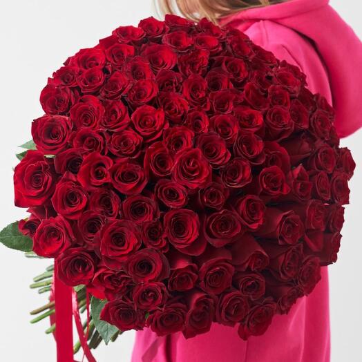 🥳-15%️🔥Bouquet of 51 red roses with the addition of greenery