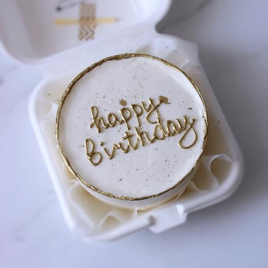 Бенто торт на день рождения c золотом «Happy Birthday»