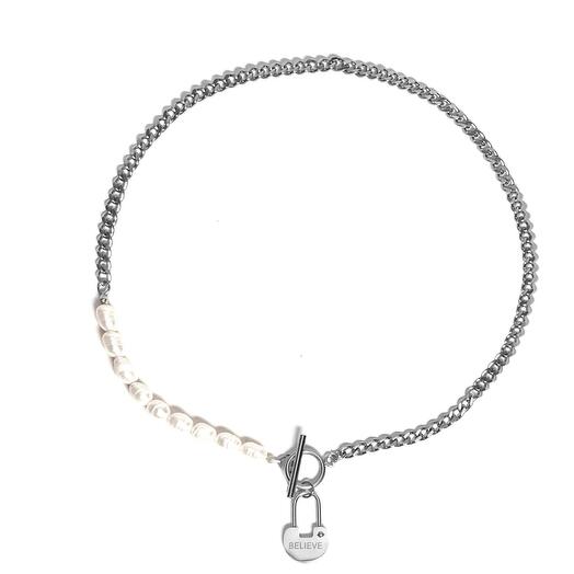 Колье Believe silver с натуральным жемчугом