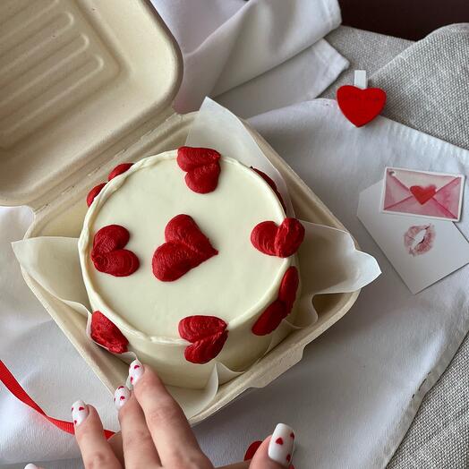 Бенто-торт с сердечками