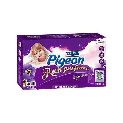Pigeon Rich Perfume Signature Dryer Sheet Mystic Rain Кондиционер-салфетки для белья - 40 шт