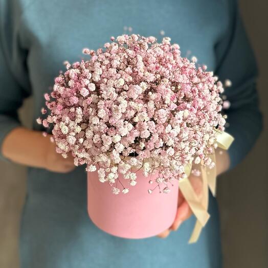 МИНИ-композиция из розовой гипсофилы💕