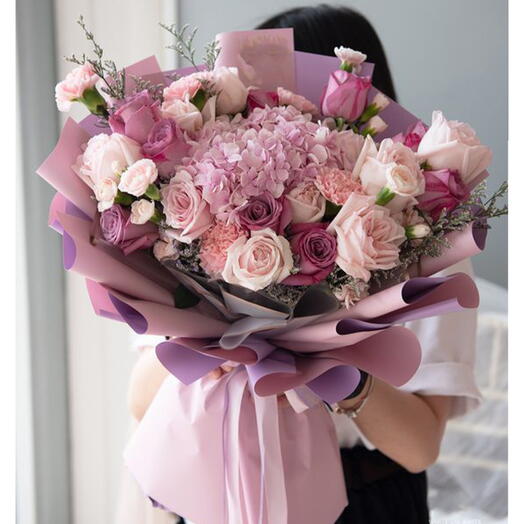 Mixed Pink Flowers Aesthetic Bouquet