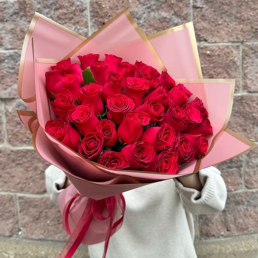 -20%АКЦИЯ🌹Классика |35 кенийские розы|оформление|Цветы в Уфе