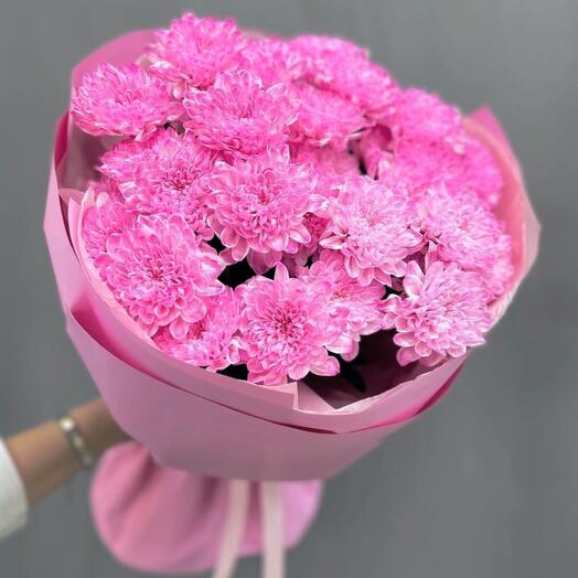 💘 Букет Леди Пинк из 5 кустовых хризантемы
