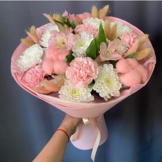 Букет с хлопком