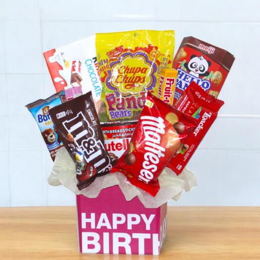 Delicious Treats Gift Set in a Birthday Vase