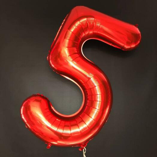 Шар фольгированный цифра 5