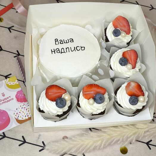 Бенто торт и 5 капкейков