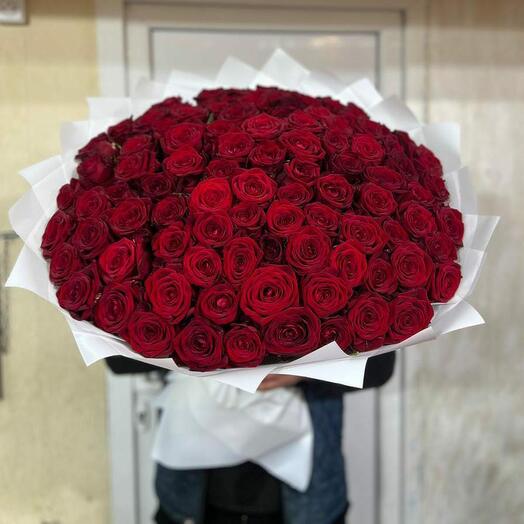 Красные розы 101 шт