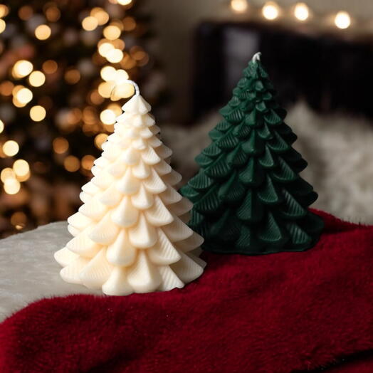 Set of 2 Christmas Tree Candles