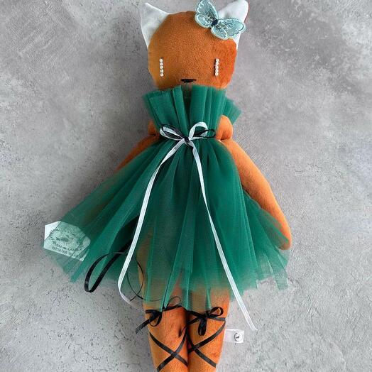 Игрушка ручной работы "Рыжа кошечка" 35см FT762